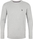 U.S Polo Archi Knit Sweater Strikket Genser Herre, Grey Melange  thumbnail