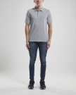 Craft casual polo piqueskjorte herre, grey melange thumbnail