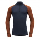 Devold Duo Active Merino 205 Z.Neck Herre, Flame/Ink  thumbnail