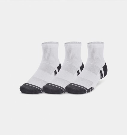 Under Armour UA Performance Tech 3pk Qtr sokker, Hvit