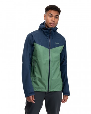 Bergans Skar Light 3L Shell Jacket Til Herre, Dark Jade Green/Navy Blue