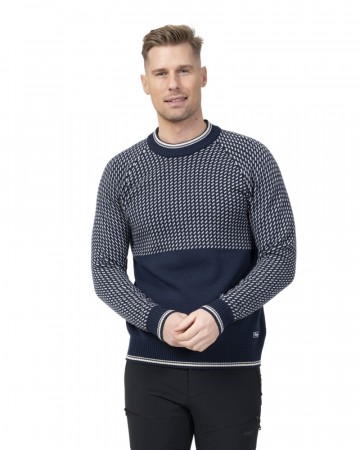 Bergans Alvdal Wool Jumper Til Herre, Navy / Vanilla White