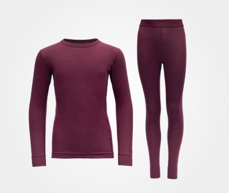 Devold Outdoor Wool Sett Junior, Beetroot