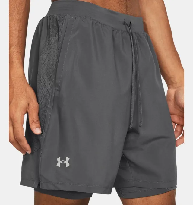 Under Armour UA LAUNCH 7'' 2-IN-1 SHORT løpeshorts Herre, Castlerock