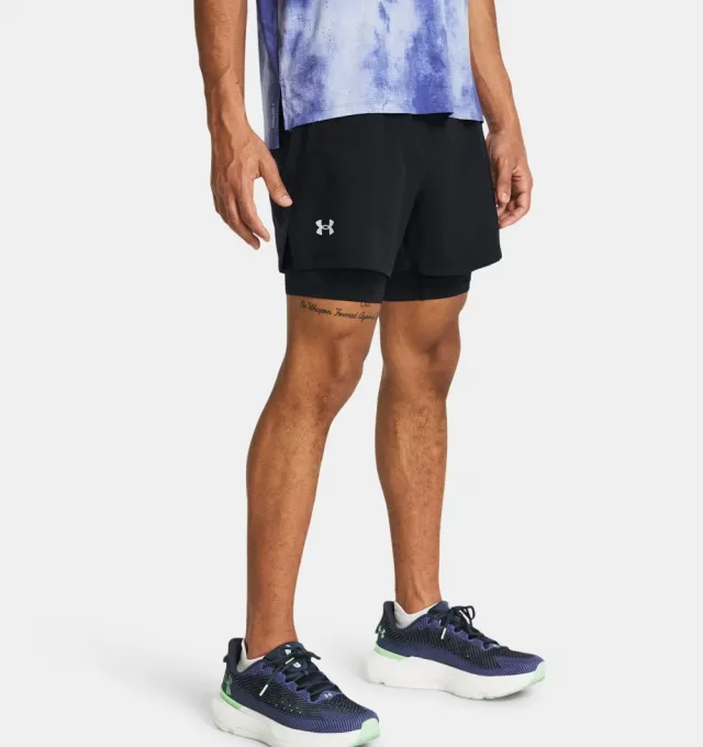 Under Armour UA LAUNCH 5'' 2-IN-1 SHORTS løpeshorts Herre, Sort