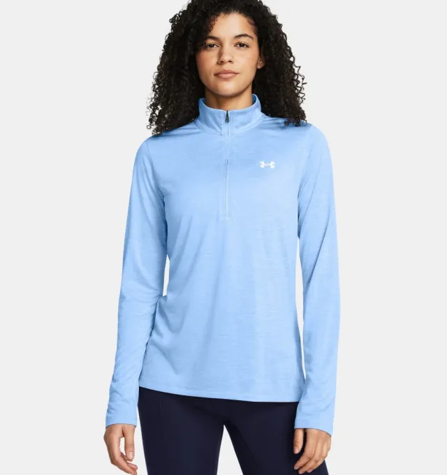 Under Armour UA Tech 1/2 Zip Twist Treningsgenser Dame, Lys Blå