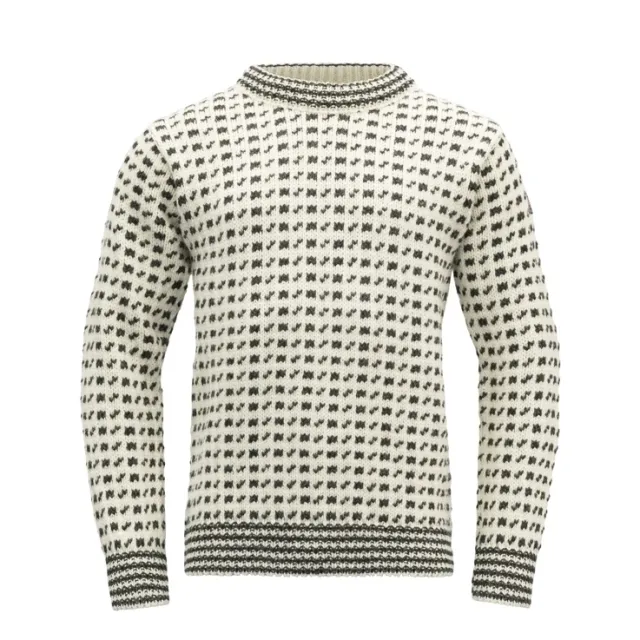 Devold Original Islender Wool Sweater unisex, Hvit/Sort