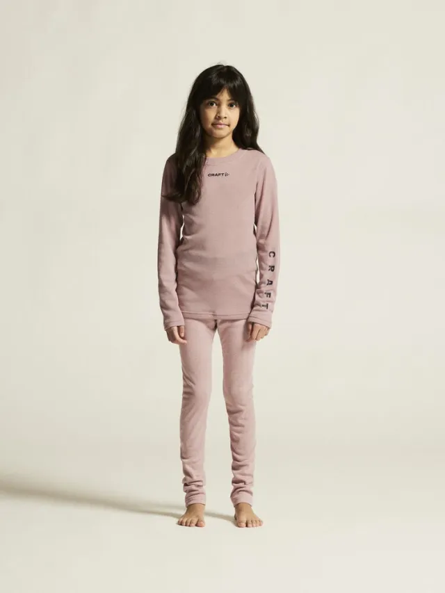 CRAFT Core Warm Baselayer Set Superundertøysett Junior, Charm/Dk Plum
