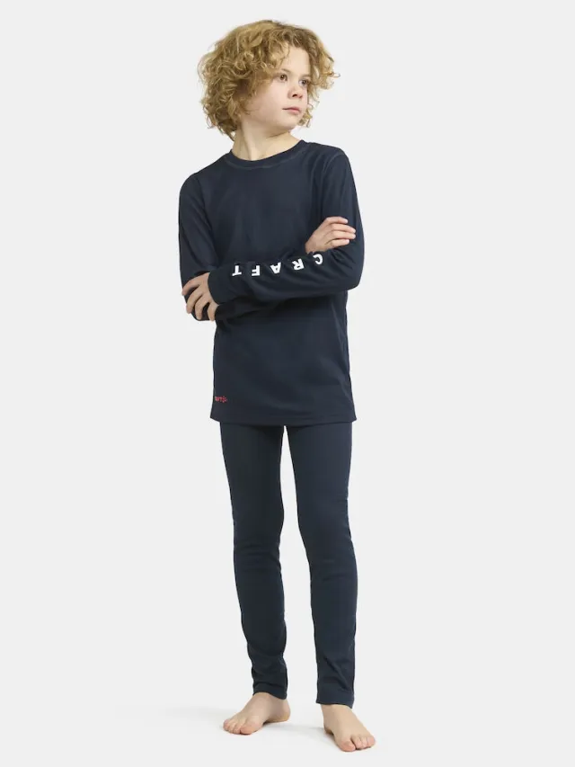 Craft Nor Core Warm Baselayer Set Junior, Blaze