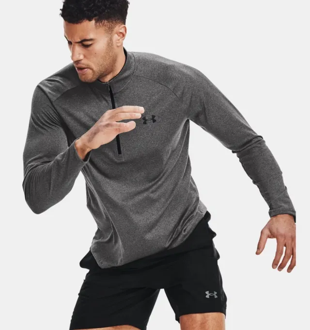 Under Armour UA TECH 2.0 1/2 ZIP TIL HERRE, CARBON HEATH