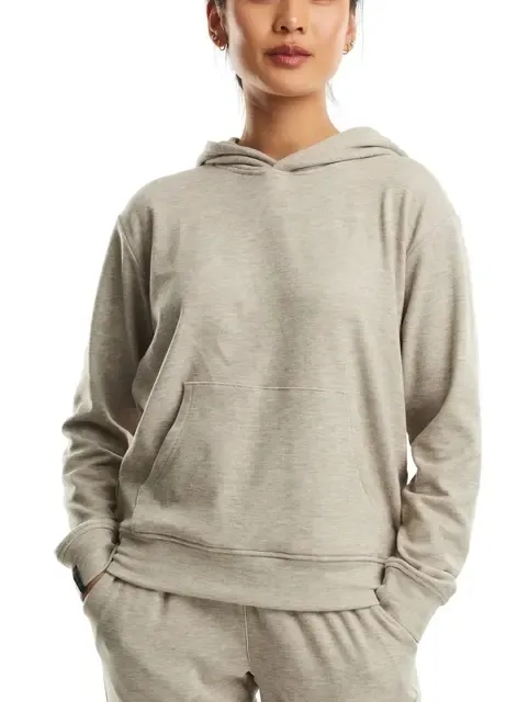 twentyfour mode comfy hoodie hettegenser dame, sand