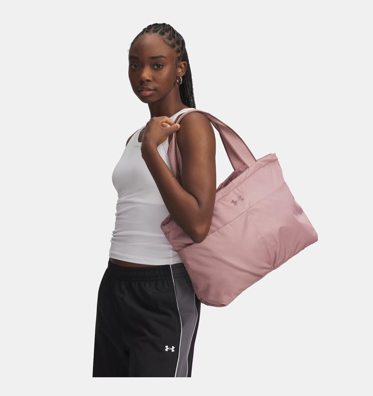 Under Armour Studio Lite Tote, Tourmaline Pink/Maroon Mist