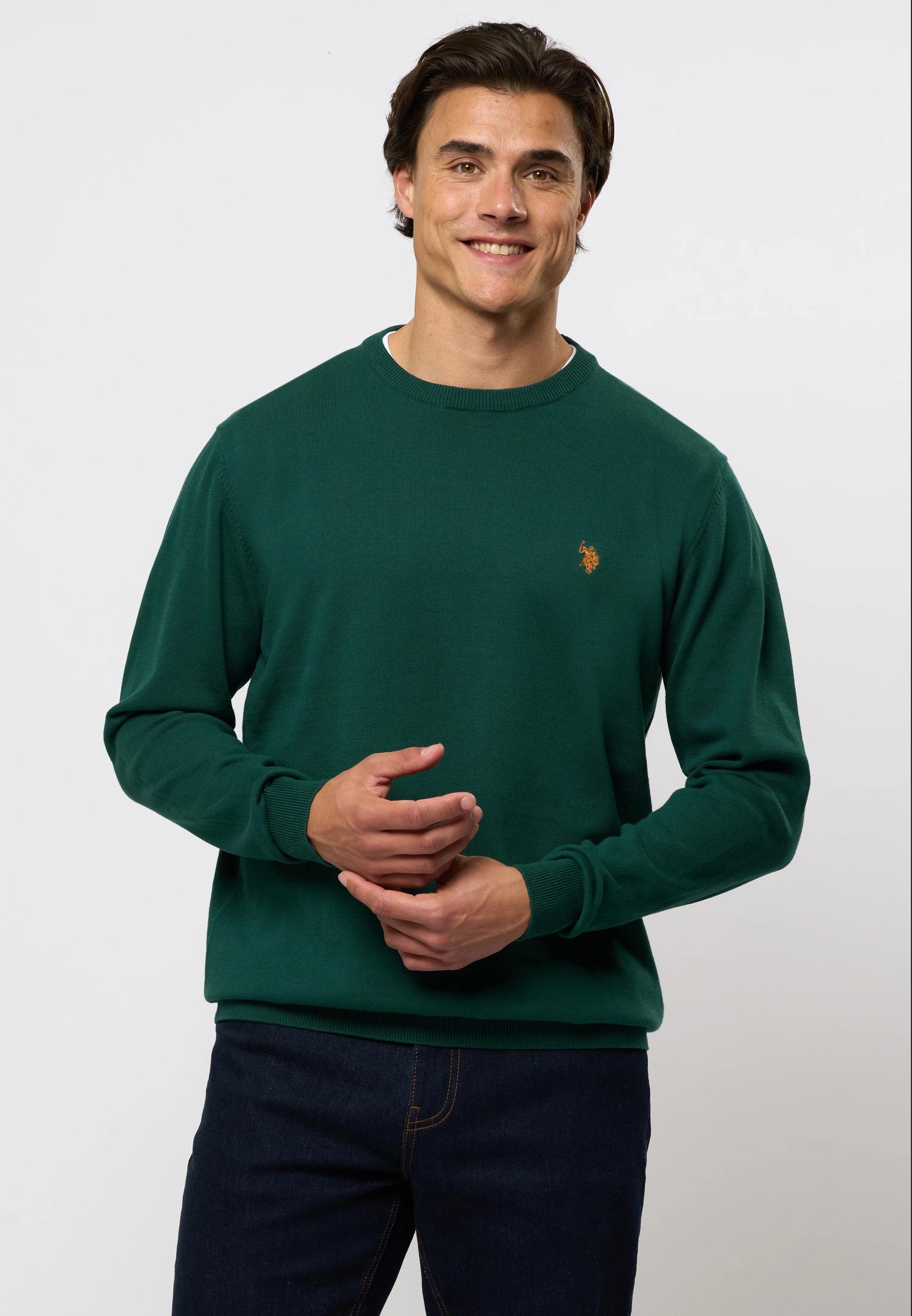 U.S Polo knit Adair strikket genser herre, Rain Forest