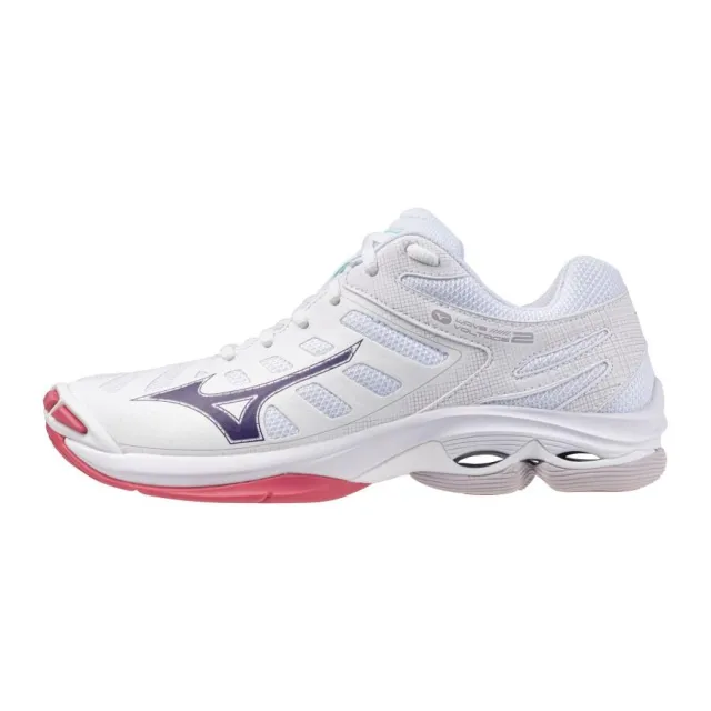 Mizuno Wave Voltage 2 Innesko Dame, Hvit/Lilla
