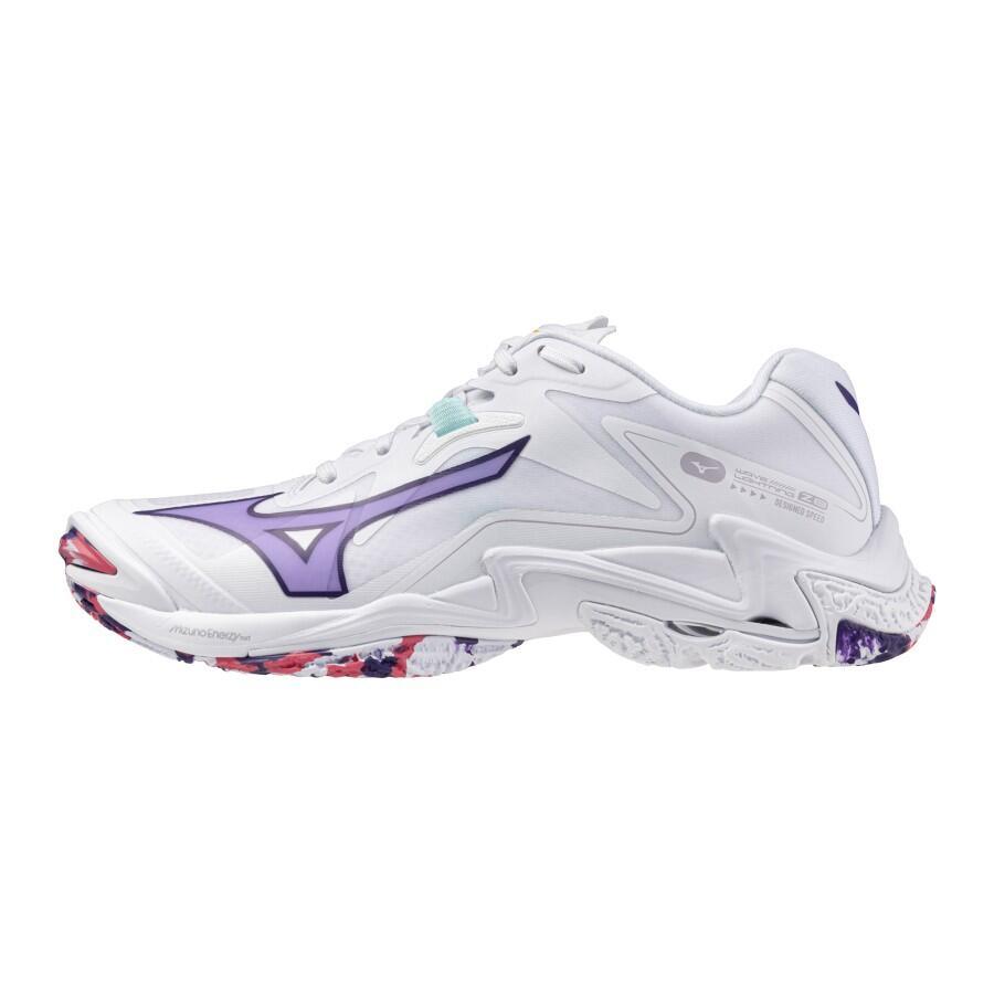 Mizuno Wave Lightning Z8 Innesko Dame, Hvit/Lilla