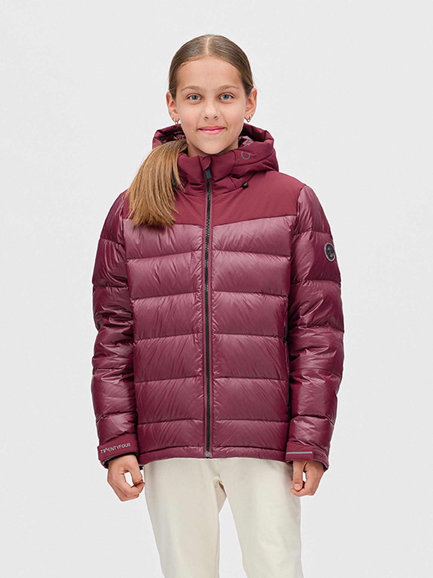 Twentyfour Aurora Warm Dunjakke Til Junior, Burgunder