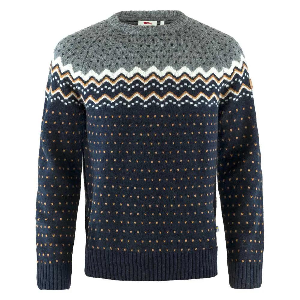 Fjällräven Övik Knit Sweater Ullgenser Herre, Dark Navy