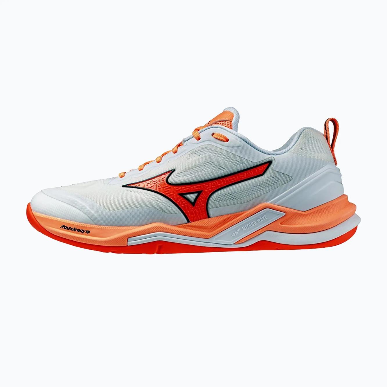 Mizuno Wave Stealth Elite Til Herre, White/Lava Orange
