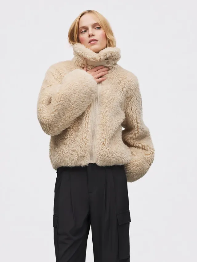 Twentyfour Mode Teddy Jakke Til Dame, Sand