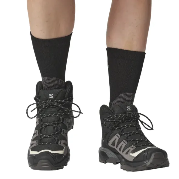 Salomon X Ultra 360 Mid GTX Til Dame, Black/Plum Kitten/Shale
