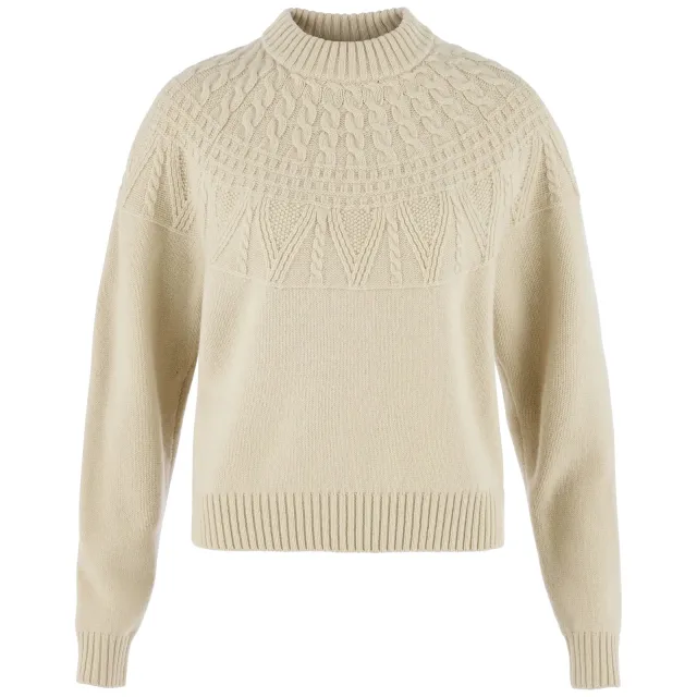 Fjällräven Övik Solid Jacquard Knit Til Dame, Light Beige
