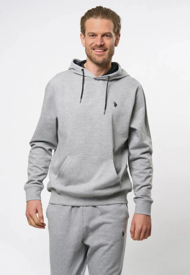 US Polo USPA Sweatshirt Brayden Men Hettegenser Herre, Grey Melange